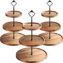 Zopeal 3 Set 3 Tier Wood Cupcake Stand,Rustic Wooden Serving Tray Farmhouse Dessert Display Tiered Cake Tower Holder for Kitchen Wedding Birthday Tea Party Decorations (Medium (5.9''7.8''9.8'')