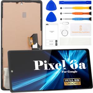 OLED for Google Pixel 6A Screen Replacement for Google Pixel 6A LCD Replacement Kits for Google Pixel 6A Digitizer Touch Screen Display Assembly Repair with Frame GX7AS GB62Z G1AZG(No Original)