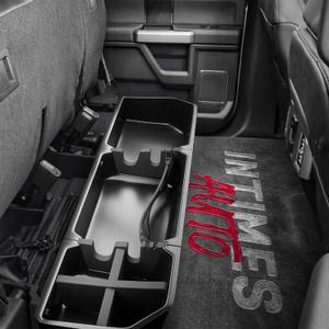 Black Underseat Storage for 2017-2024 Ford F-250 F-350 F-350 Super Duty and 2015-2024 Ford F-150 SuperCrew Crew Cab Rear Under-Seat Organizer, Heavy Duty, Perfect for Off-Road Enthusiasts