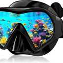 Aegend Snorkel Mask for Adults Youth Leak-Proof Swim Goggles 180 Panoramic Clear View Anti-Fog Scuba Diving Mask with 1S Underwater Adjustment for Snorkeling, Freediving & Swimming