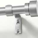 PORTRES Silvery Heavy Duty Curtain Rods for Windows 66 to 120 Inches Adjustable Length 1" Diameter Curtain Rod with Modern Decorative Finials for Outdoor Farmhouse Bedroom Kitchen Living Room