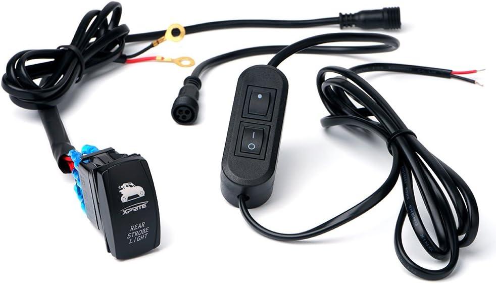 Xprite Wiring Harness with 2 Switches For Rear LED Strobe Chase Light Bars