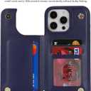 iCoverCase Compatible with iPhone 16 Pro Max Wallet Phone Case with Card Holder for Women Men, [RFID Blocking] Card Slots PU Leather Protective Wallet Case 6.9 Inch (Dark Blue)