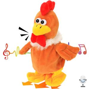 Hopearl Talking Chicken Repeats What You Say Walking Chick Electric Interactive Animated Toy Speaking Plush Buddy Gifts for Toddlers Thanksgiving Day, 9''