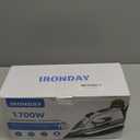 Steam Iron for Clothes 20s Fast Heat-up,1700W Iron with 14.07oz Large Water Tank,Non-Stick Ceramic Soleplate, Anti-Drip, Auto-Off, Burst Steam, Self-Cleaning, Ironing Clothes for Home, Grey