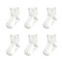 Zumou Toddler Anti Slip Non Skid Socks Baby Little Girls Frilly Ruffle 6 Pairs (3-4T, White 6 Pairs)
