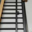 Malier Dog Gate with Door, 34-55" Extra Wide Full Metal Pet Gate Short Dog Gate for Stairs, Pressure Mount 20'' Tall Small Puppy Gate, Easy Step Over Low Gate for Doorways (Black)