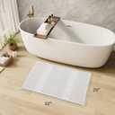 AMOAMI Waffle Bath-Mat, Super Absorbent Bath Mats for Bathroom, Boho Bathroom Rugs Non Slip Washable, Ultra Soft Bathroom-Mat with Tassels Bath Rugs for Floor Mat, 20" X 32" White