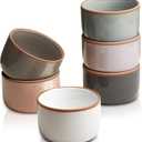 Morandi Color Ramekins Set of 6, 6 oz Creme Brulee Ramekin Oven Safe, Porcelain Ramekin Bowls, Mini Cheesecake Pans, Small Baking Dish, Dipping Sauce Bowls, Ramekins for Baking Souffle, Ice Cream