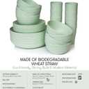 Wheat Straw Dinnerware Sets | Unbreakable Dinnerware Sets | Dishwasher Microwave Safe Dinnerware | Eco Friendly Non Breakable Dinnerware Sets | RV Outdoor Camping (Green, Service for 8 (32 pcs))