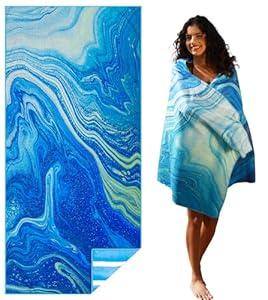 Microfiber Lightweight Beach Towel Sand Free Quick Dry Absorbent Thin Compact Towels for Swimming Pool Camping Beach Accessories Large Easy Pack Travel Things for Vacation Essentials Gift Adult