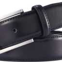 XOUXOU Men's Casual Leather Jeans Belts Classic Work Business Dress Belt with Prong Buckle for Men (Black)