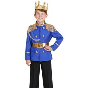 Dormstop Boys Prince Charming Costume Kids Royal Prince Dress Up for Cosplay Fairytale Ball Halloween Birthday Party Outfit M