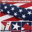 ZMTECH American Flag with Pole- 6FT 1" Stainless Steel Flag Poles with Holder for Outside House, Upgraded Tangle Free Rings and Bracket, Residential or Commerical (Black, No Light)