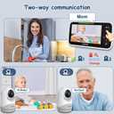 JUAN Baby Monitor with Camera and Audio, 5" LCD Screen, No WiFi 100% Private, 3500mAh Long Battery, 1000ft Range Connection, Remote Pan-Tilt-Zoom, Crystal Night Vision, 2-Way Talk for Newborn Infant