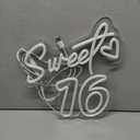Sweet 16 Neon Sign for Wall Decor Personalized Sixteen Birthday Light Sweet 16 LED Light Sign Sweet Girl Bedroom Happy Birthday Party Wall Decor Party Gift Warm White