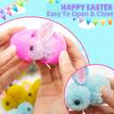 24 Pack Easter Egg Filled Plush Bunny Toys, Colorful Bunny Plush Easter EggFillers Bulks for Kids Toddlers Teens Boys Girls Easter Basket Stuffers Hunt Easter Party Favor