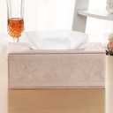 Tissue Box Cover,PU Leather Tissue Holder,Magnetic Bottom Plate,Napkin Carton Holder,Pumping Box,Suitable for Home and Office(Pink)