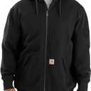Carhartt Men's Rain Defender Loose Fit Midweight Thermal-Lined Full-Zip Sweatshirt (4X-Large, Black)