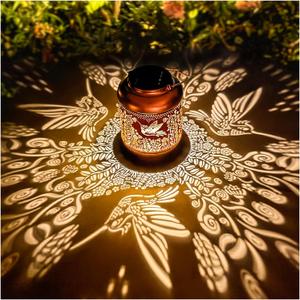Hummingbird Solar Lanterns Outdoor Waterproof Hanging Solar Lights Hummingbird Gifts for Women Men Mom Metal Bird Decorative LED Lanterns for Yard, Patio, Lawn, Pathway, Landscape, Garden Decor