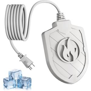 Bird Bath Heater for Outdoors in Winter, 100W Birdbath Water Heater Submersible for Winter Full-Covered Aluminum, Heated Bird Bath Deicer Thermostatic Control for Yard Patio Small Pond(White)