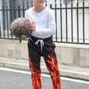 UNICOMIDEA 6-16T Boys Pants Girls Funny Joggers Sports Sweatpants with Drawstring (Black)