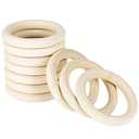 6 Inch Wooden Rings for Craft, 10Pack 150mm Diameter Unfinished Solid Wood Rings for Crafts, Smooth Sureface Nature Wooden Rings for Macrame Craft, Pendant Connectors and Jewelry Making