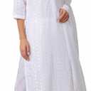 ladyline White Lucknowi Chikankari Salwar Kameez Suit Rayon Kurta with Pants & Dupatta Set