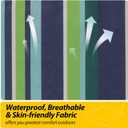 AAAAAcessories Outdoor Seat Cushions for Chairs, Fade-Resistant, Waterproof Patio Furniture Replacement Cushions, 25.5" x 25.5" x 5" + 25.5" x 13.5", Stormy Teal Coastal Stripe