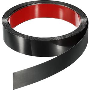 HARFINGTON 16.4ft x 1.18" Wall Trim Peel and Stick Molding Trim Frame, Self Adhesive Stainless Steel Brushed Finish Metal Strip for Wall Ceiling Floor Cabinet Tile Edge, Black (Brushed Black)