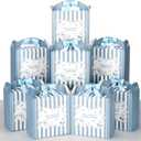 Fullhawl Bridesmaid Proposal Boxes Set of 8 with Bow - 8 x 8 x 4 Inch Will You Be My Bridesmaid Gift Box, Maid of Honor Box for Wedding Bridal Shower Party Favors(Blue)