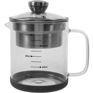 Yardwe Soy Milk Filter Pot with Fine Mesh Strainer 7.48X6.29X4.72In Glass Container 32Oz for Kitchen Nut Milk Tea Brewing Juice Filtration