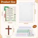 Soulchen 9 Sets Mini Prayer Quilt with Cross Inside, Christian Religious Gifts for Women, Vintage Pocket Scripture Quilt Squares Sympathy Gifts for Clergy Pastor Cancer Patient