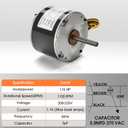 5KCP39DGY543S Condenser Fan Motor 1/5 HP, 208-230V, 1100RPM, Compatible with GE Genteq, Replaces 1186447 HB38GQ230 5KCP39EGUA11BS HC37GE219 HC37GE219A (Includes Capacitor)