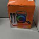 Karaoke Machine, Portable Bluetooth Speaker with 2 Wireless Microphones for Adults & Kids with Lights, Karaoke Microphone with PA System Supports USB/TF/REC/FM/AUX for Home Party Home System Packages (Black)