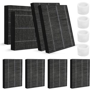 8-Pack Humidifier Premium Replacement Filters for LEVOIT Superior 6000S Smart Evaporative Humidifier + 4-Pack Top Fill Humidifier Filters Replacement, Gray
