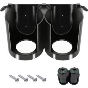1 lb 16oz Propane Tank Holder Mount, Wall Mount, Double Tank Storage with lastic Straps for RV/Camper/Boat/Trailer/Van/Road Transport