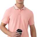 MagnaMan Slim Fit Short Sleeve Polo Shirts for Men - Cotton, Business Casual Stretch Shirt, Breathable Golf & Office Wear (L)