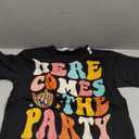 Here Come The Party Retro Bachelorette Bridal Party Wedding T-Shirt (Small, Black)