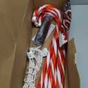 Biswing Christmas Outdoor Candy Cane Lights, 12 Pcs Christmas Pathway Markers with 72 Count Warm White Lights, Connectable for Indoor Outdoor Holiday Walkway Patio Garden Ornament