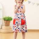Vieille Little Girls Sleeveless Dress Cute Summer Sundress with Pocket 2-7 Years