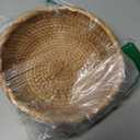 Hadewoven Round Rattan Fruit Basket Wicker Food Tray Weaving Storage Holder Dinning Room Bowl, 8 Inch Small Bread Baskets Tray for Serving with Deep Wall, Brown (Small 7.48)