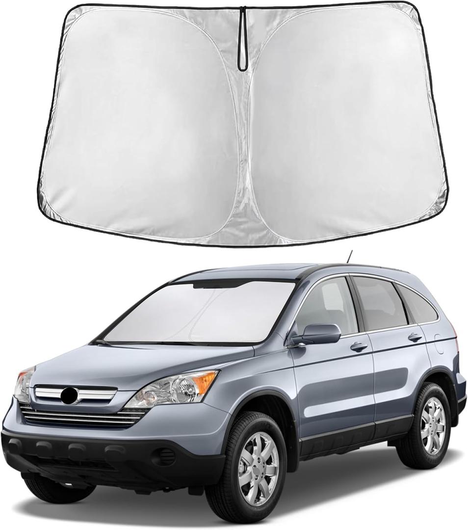 EcoNour Windshield Sunshade Compatible for Honda CRV 2007-2009 2010 2011, Sun Visor for Front Windshield & Window Sun Shade Cover, UV Heat Blocker & Protector, Car Accessories