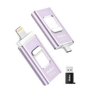 Gulloe 256GB Flash Drive Intended for iPhone, Memory Stick Storage for Photos and Videos Backup, Compatible with iPhone iPad Android PC, Plug and Play, No Application Required (Purple)