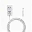 White 12V 2A Power Supply, AC/DC Adapter 100-240V 50/60Hz, 5.5mm x 2.5mm / 2.1mm Barrel Plug Center Positive, Charger Cable Cord 10 ft