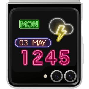 Samsung Galaxy Z Flip 7 FE, 6 Flipsuit Phone Case, Protective Cover with Interactive, Interchangeable Card, LED Lights, Customizable Designs Respond to Motion and Touch, US Version, Gray