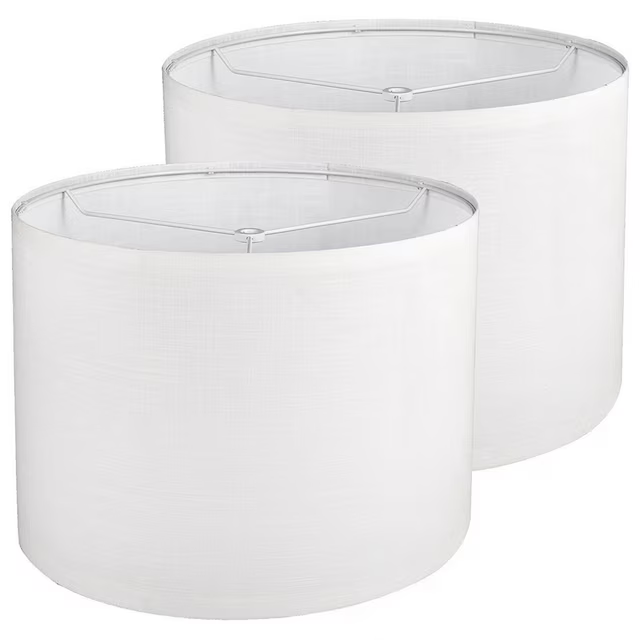 2Pcs Drum Lampshade, Lamp Shades for Table Lamp Floor Lamp, White Lamp Shades, Easy Assembly Replacement Lampshades