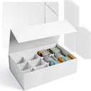 Mity rain 2-Pack Foldable Trading Card Storage Box with 10 Plastic Dividers & 20 Clips - DIY Customizable Card Organizer Holds 3500+ Cards, Magnetic Closure Deck Box for card Collectors