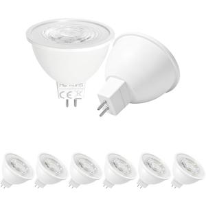 MR16 LED Bulbs 7W, 12V Low Voltage GU5.3 LED Spotlight Bulb, Non-dimmable, 650Lm, 38 Flood Beam Angle, for Landscape, Recessed, Track Lighting, Pack of 6 (5000K)