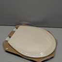 Bemis 500EC Durable Wood Toilet Seat with Easy Clean Hinges, Made in USA, Round, Almond